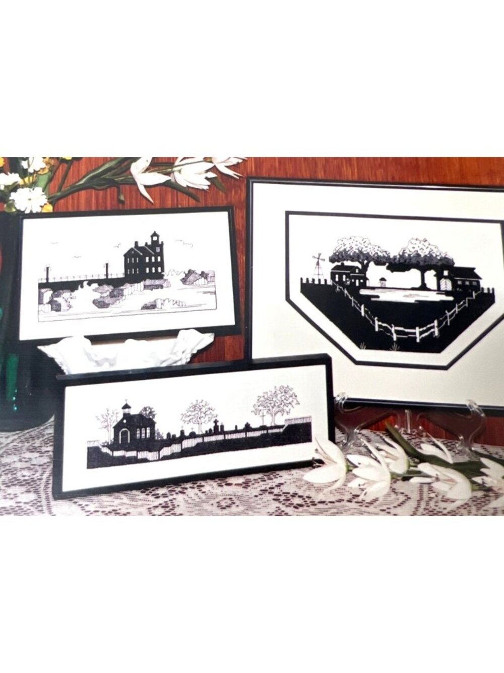 Simply Old-Fashioned Silhouette Trio Embroidery Patterns